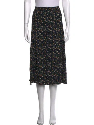 Pre-owned Sézane Floral Print Midi Length Skirt In Multicolor