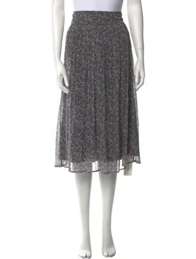 Pre-owned Sézane Floral Print Midi Length Skirt In Neutral