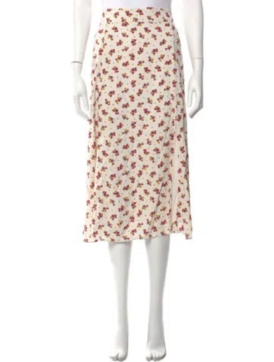 Pre-owned Sézane Floral Print Midi Length Skirt In Neutral