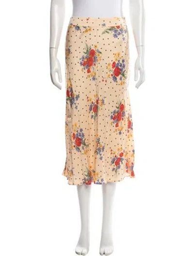 Pre-owned Sézane Floral Print Midi Length Skirt In Neutral