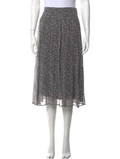 Pre-owned Sézane Floral Print Midi Length Skirt In Neutral