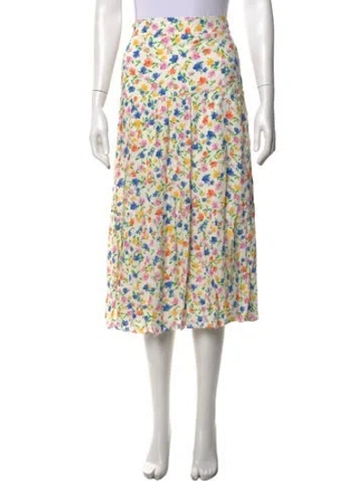 Pre-owned Sézane Floral Print Midi Length Skirt In Neutrals