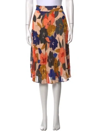 Pre-owned Sézane Floral Print Midi Length Skirt In Neutrals