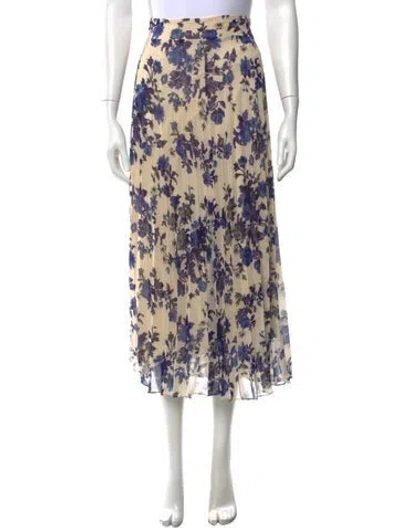 Pre-owned Sézane Floral Print Midi Length Skirt In Neutrals