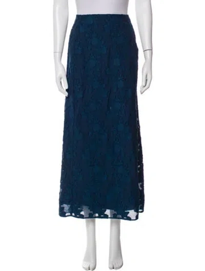 Pre-owned Sézane Floral Print Midi Length Skirt W/ Tags In Blue