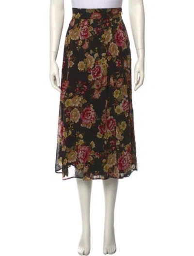 Pre-owned Sézane Floral Print Midi Length Skirt W/ Tags In Multi