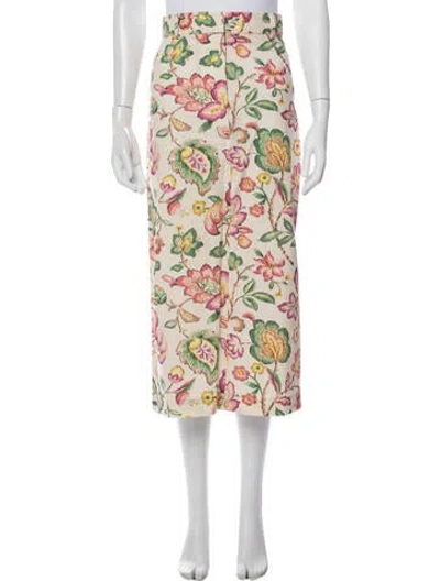 Pre-owned Sézane Floral Print Midi Length Skirt W/ Tags In Multi