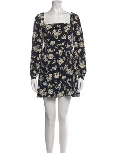Pre-owned Sézane Floral Print Mini Dress In Black