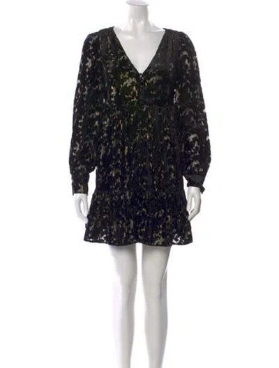 Pre-owned Sézane Floral Print Mini Dress In Black