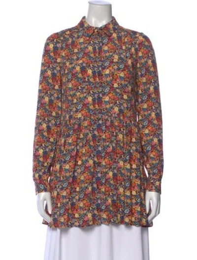 Pre-owned Sézane Floral Print Mini Dress In Black