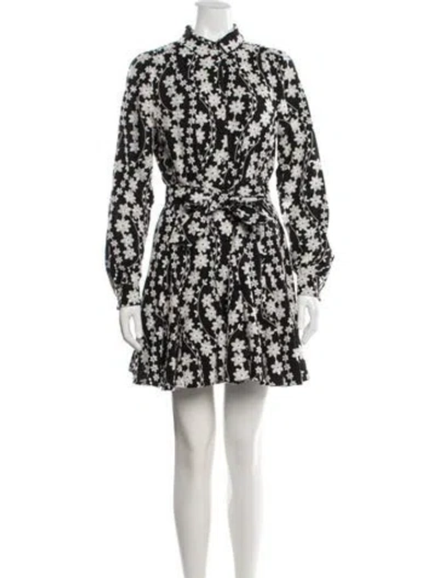 Pre-owned Sézane Floral Print Mini Dress In Black