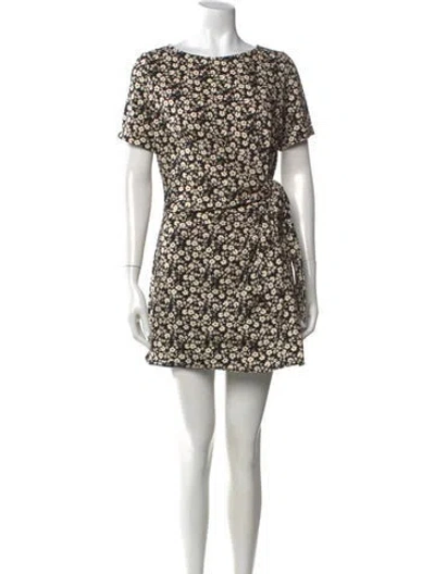 Pre-owned Sézane Floral Print Mini Dress In Black