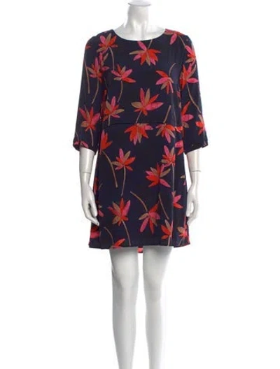 Pre-owned Sézane Floral Print Mini Dress In Blue