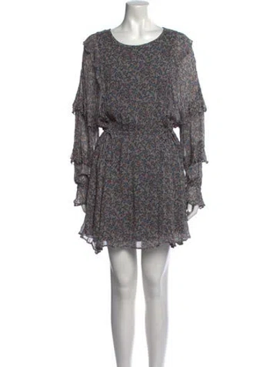 Pre-owned Sézane Floral Print Mini Dress In Blue