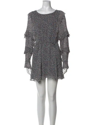 Pre-owned Sézane Floral Print Mini Dress In Blue