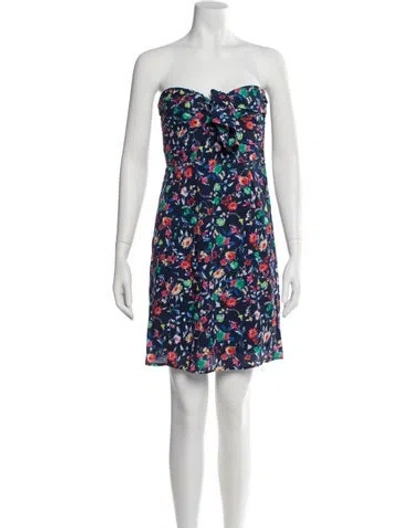 Pre-owned Sézane Floral Print Mini Dress In Blue