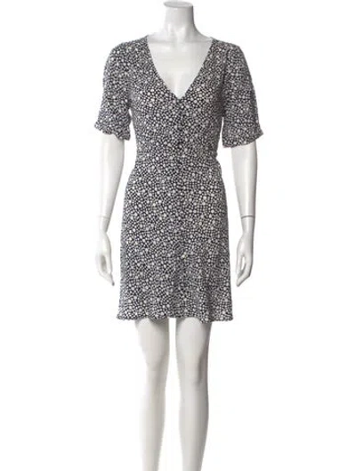 Pre-owned Sézane Floral Print Mini Dress In Blue