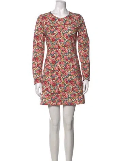 Pre-owned Sézane Floral Print Mini Dress In Blue/yellow