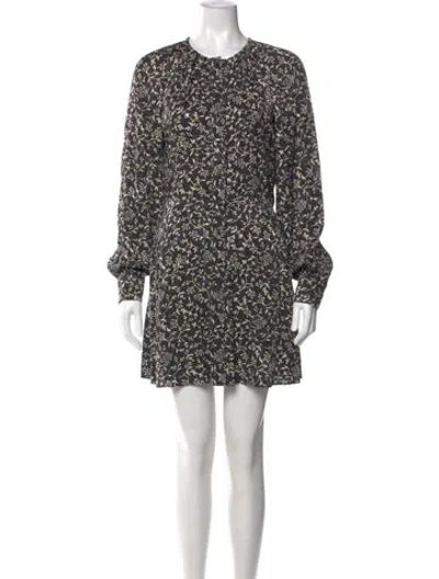 Pre-owned Sézane Floral Print Mini Dress In Gray
