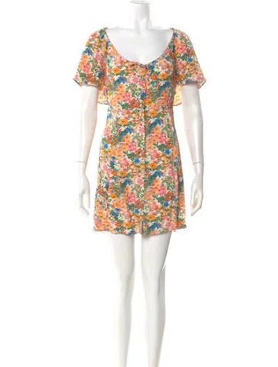 Pre-owned Sézane Floral Print Mini Dress In Multi