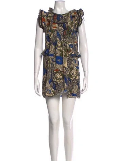 Pre-owned Sézane Floral Print Mini Dress In Multi