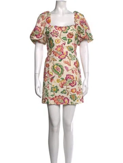 Pre-owned Sézane Floral Print Mini Dress In Multicolor
