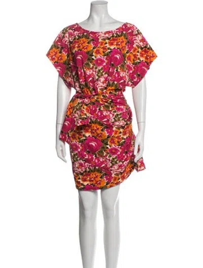 Pre-owned Sézane Floral Print Mini Dress In Multicolor