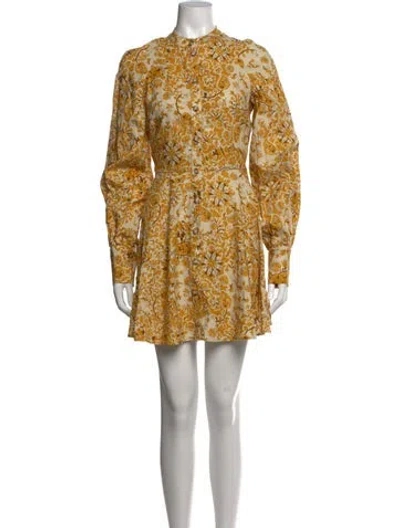 Pre-owned Sézane Floral Print Mini Dress In Multicolor