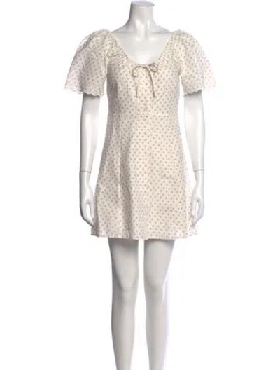 Pre-owned Sézane Floral Print Mini Dress In Neutral
