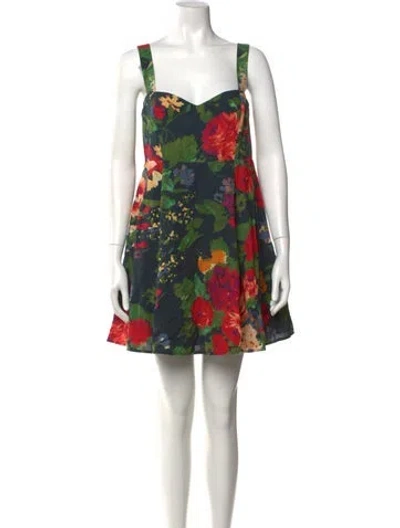 Pre-owned Sézane Floral Print Mini Dress In Neutral