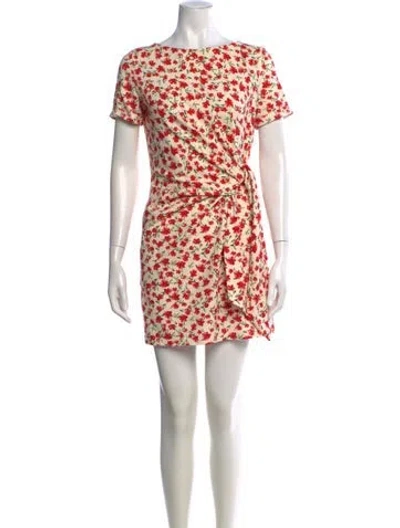Pre-owned Sézane Floral Print Mini Dress In Neutral