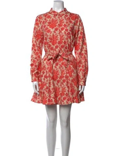 Pre-owned Sézane Floral Print Mini Dress In Neutral