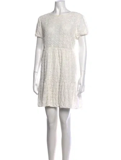 Pre-owned Sézane Floral Print Mini Dress In Neutrals