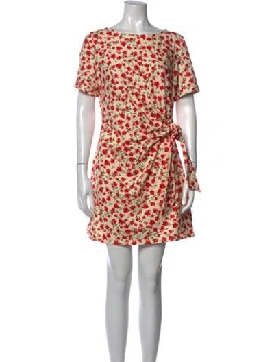Pre-owned Sézane Floral Print Mini Dress In Neutrals