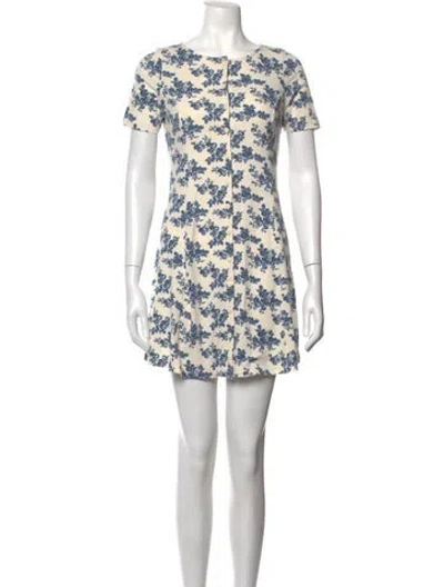 Pre-owned Sézane Floral Print Mini Dress In Neutrals