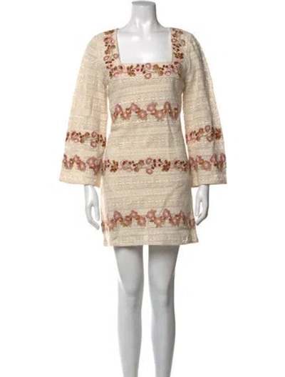 Pre-owned Sézane Floral Print Mini Dress In Neutrals