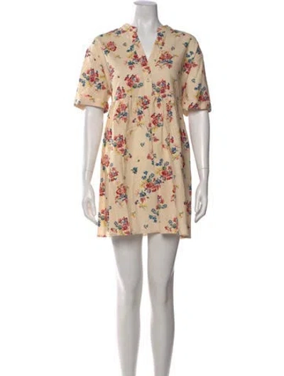 Pre-owned Sézane Floral Print Mini Dress In Pink