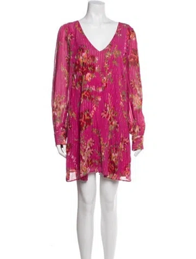 Pre-owned Sézane Floral Print Mini Dress In Pink