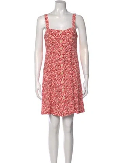 Pre-owned Sézane Floral Print Mini Dress In Red