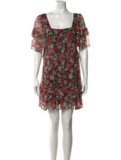 Pre-owned Sézane Floral Print Mini Dress In Red