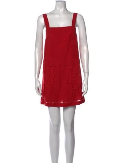 Pre-owned Sézane Floral Print Mini Dress In Red
