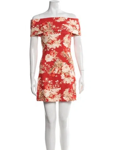 Pre-owned Sézane Floral Print Mini Dress In Red