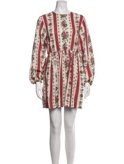 Pre-owned Sézane Floral Print Mini Dress In Red