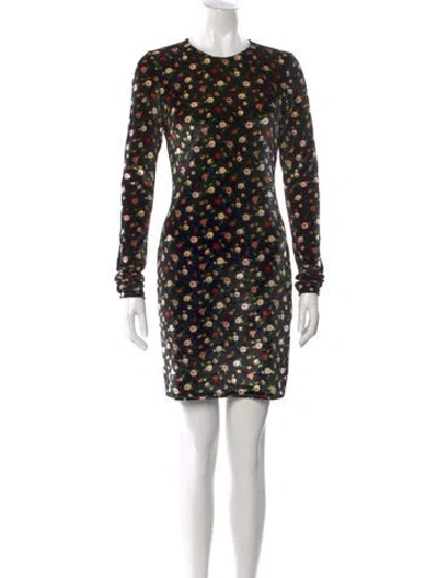 Pre-owned Sézane Floral Print Mini Dress W/ Tags In Black