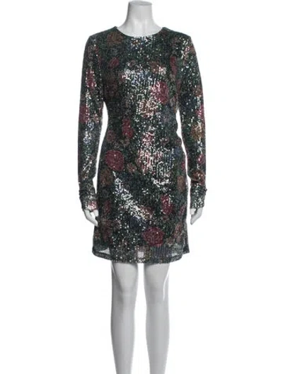Pre-owned Sézane Floral Print Mini Dress W/ Tags In Black
