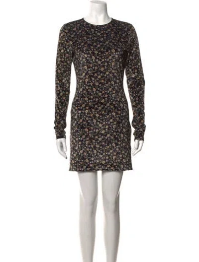 Pre-owned Sézane Floral Print Mini Dress W/ Tags In Blue