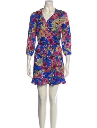 Pre-owned Sézane Floral Print Mini Dress W/ Tags In Multi