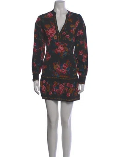Pre-owned Sézane Floral Print Mini Dress W/ Tags In Multi