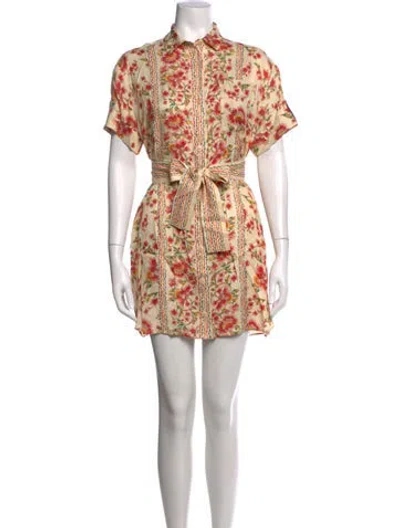 Pre-owned Sézane Floral Print Mini Dress W/ Tags In Multi