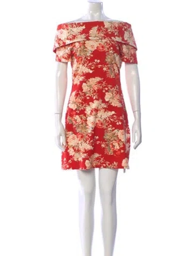 Pre-owned Sézane Floral Print Mini Dress W/ Tags In Neutral